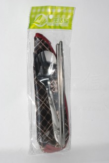 筆袋型不銹鋼餐具組M-8128/192P