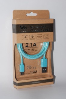 Micro USB夜光編織充電線(粉藍/粉紅)VPC-69