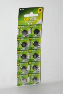 GP鈕型10入鹼性電池LR44