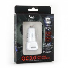 QC3.0高速車用充電器(白)