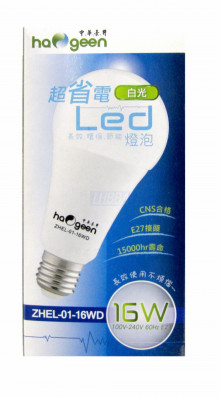 16W LED省電燈泡(白光)ZHEL-01-16WD
