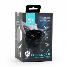 咖啡杯車用USB充電器-黑