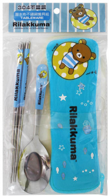袋裝拉拉熊潛水布不鏽鋼餐具組RK52585/6