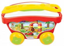 手推動物世界積木車45p