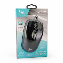 有線靜音光學滑鼠-黑SYS152