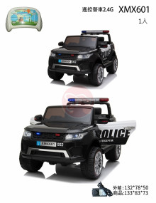 遙控警車2.4G/MP4/四驅/發光軟胎/皮椅-黑