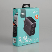 2.4A USB雙孔電源供應器-黑