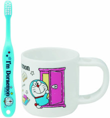 哆啦A夢 牙刷杯+牙刷(3-5歲) 漱口杯.盥洗用品