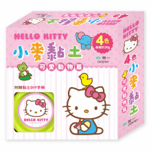 Kitty4色黏土-可愛動物各30g:紅/藍/螢黃/白+手冊