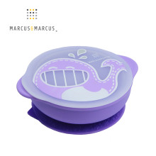 動物樂園幼兒自主學習吸盤碗含蓋-鯨魚(紫)