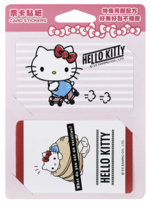 Hello Kitty-休閒風-票卡貼紙2入(2版)