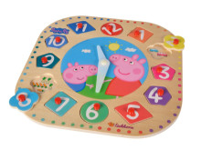 粉紅豬小妹-木製學習鐘