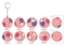 哆啦A夢(和風紙傘)立體球型拼圖鑰匙圈24片