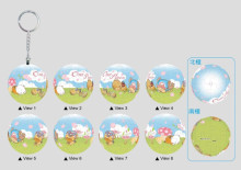 航海王動物(水彩風)立體球型拼圖鑰匙圈24片