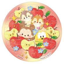 Disney Ufufy【水果花卉系列】蘋果拼圖磁鐵16片-透明(圓)