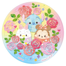 Disney Ufufy【水果花卉系列】玫瑰拼圖磁鐵16片-透明(圓)
