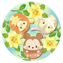 Disney Ufufy【水果花卉系列】梔子花拼圖磁鐵16片-透明(圓)