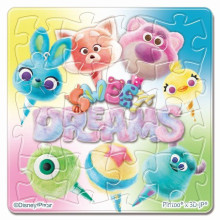 Disney Pixar Fluffy【甜夢系列】棉花糖拼圖磁鐵16片-透明(方)
