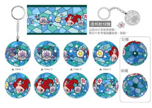 Disney Princess小美人魚-透明款(1)立體球型拼圖鑰匙圈24片
