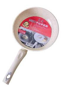 麥飯石不沾平底鍋-24cm(晶鑽白)