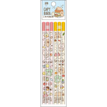 水豚6入三角木頭鉛筆