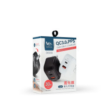 30W氮化鎵GaN雙孔充電器-黑